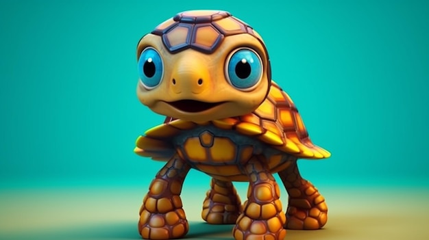 a free photo of 3d rendered turtle design