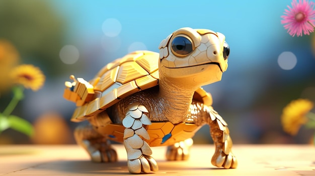 a free photo of 3d rendered turtle design