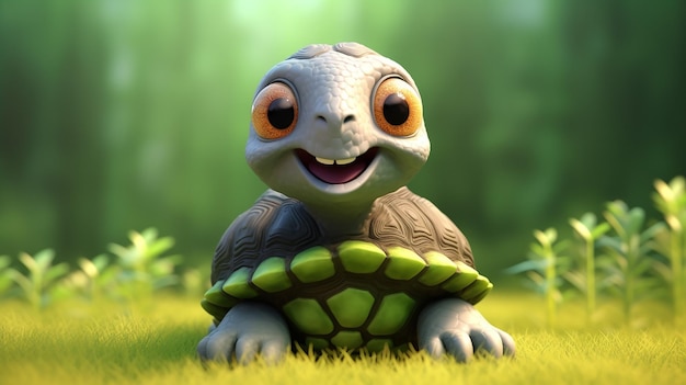 a free photo of 3d rendered turtle design