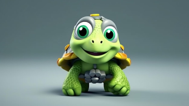 бесплатное фото 3D-рендеринга дизайна черепахи