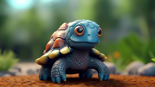 a free photo of 3d rendered turtle design