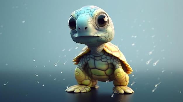 a free photo of 3d rendered turtle design