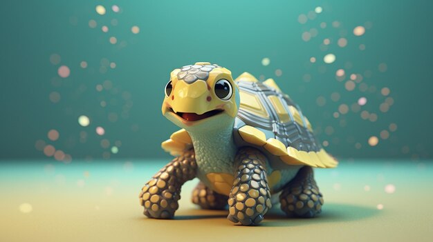 a free photo of 3d rendered turtle design