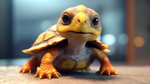 a free photo of 3d rendered turtle design