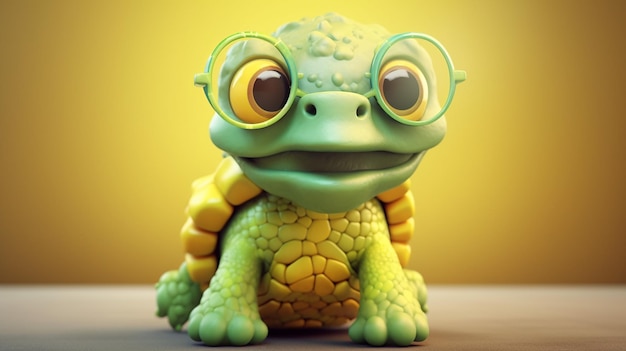 бесплатное фото 3D-рендеринга дизайна черепахи