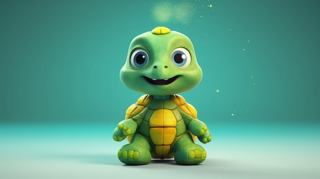 a free photo of 3d rendered turtle design