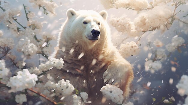 a free photo of 3d rendered white bear