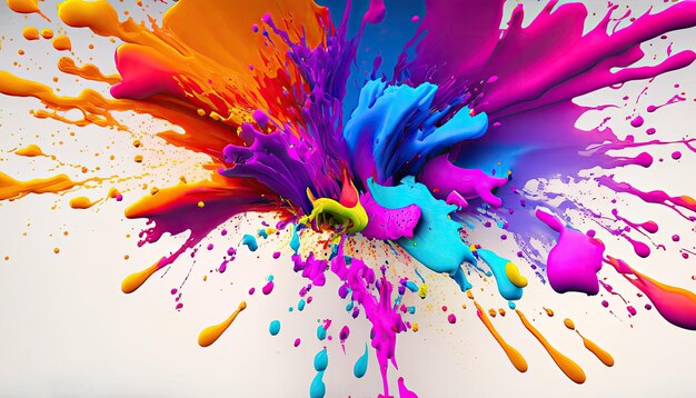 Free photo abstract colorful splash 3d background generative ai background