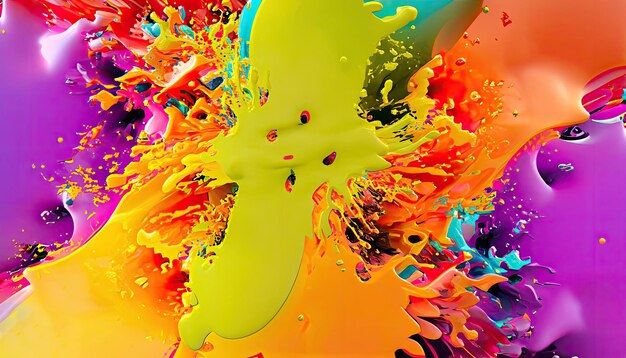 Free photo abstract colorful splash 3d background generative ai background