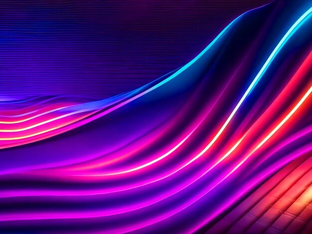 Free photo abstract flowing neon wave background