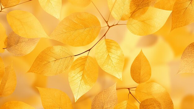 Free photo autumn foliage in yellow and gold hues gener