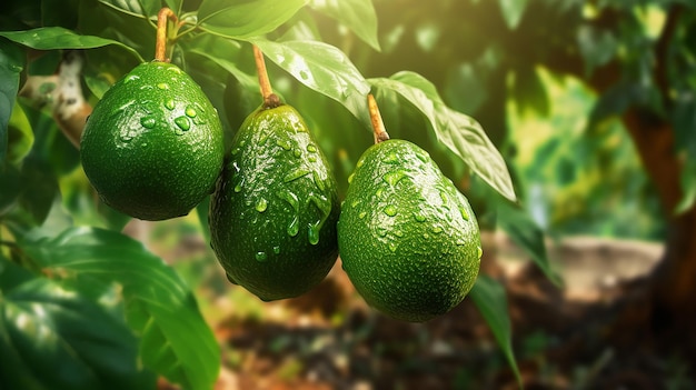 Free photo avocado in the garden