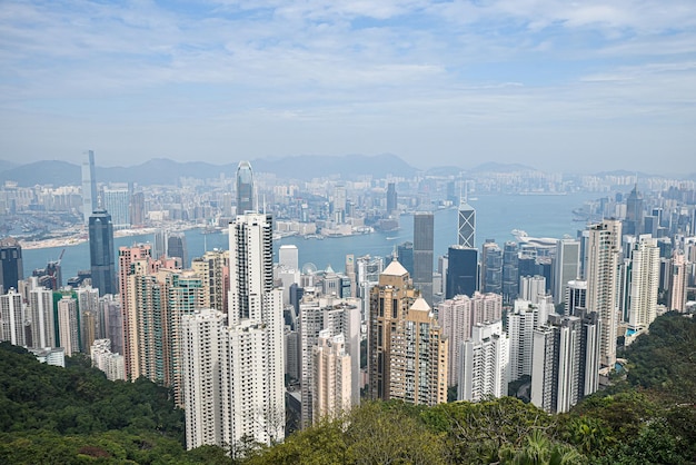 Photo free photo beautiful architecture building exterior cityscape of hong kong city skyline the peak