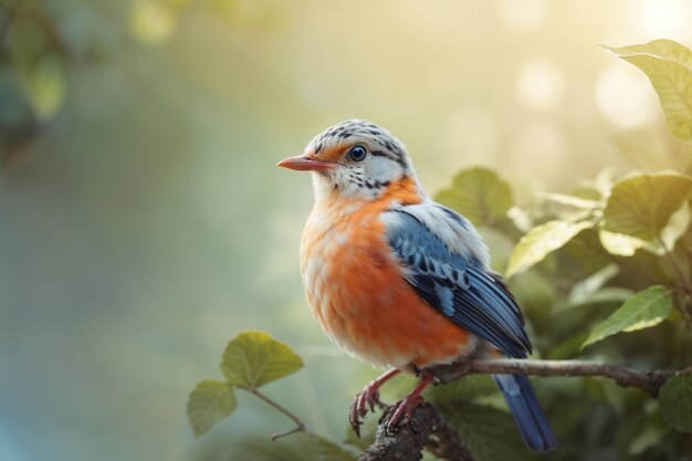 Foto fotografia gratuita di bellissimi uccelli nella foresta generata dall'ia