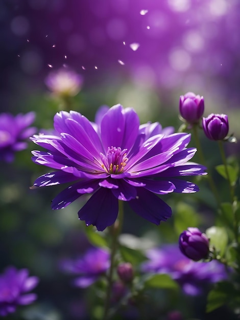 Free Photo beautiful Purple flower in Garden