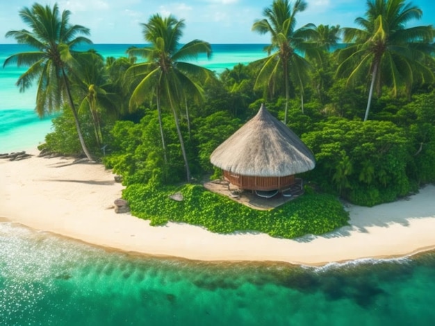 Фото Бесплатное фото красивый тропический пляж и море с кокосовой пальмой на райском острове
