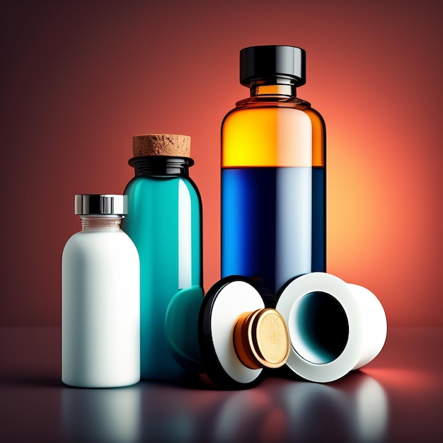 Free photo beauty product bottle mockup image with background