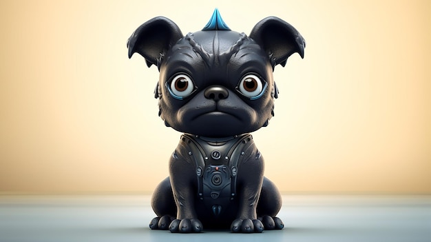 бесплатная фотография черной мультфильмовой собаки