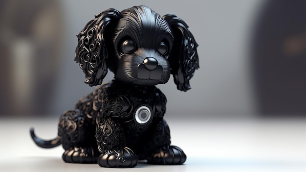 a free photo of black cartoonish dog