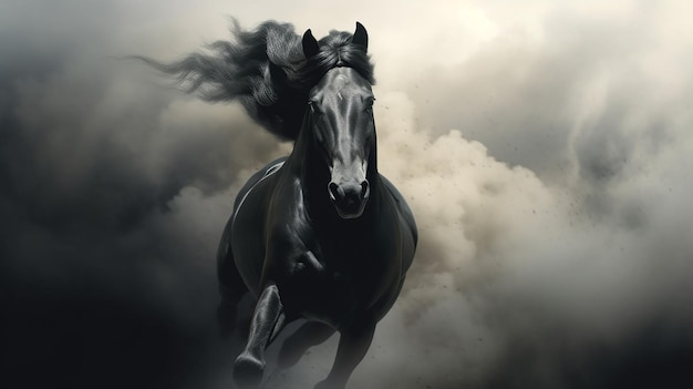 a free photo of black horse