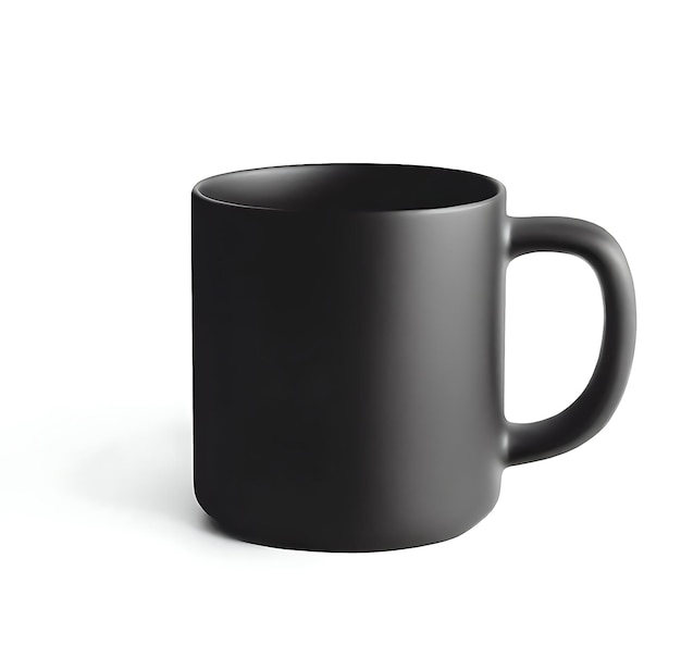 Free photo black mug with copy space on gray background