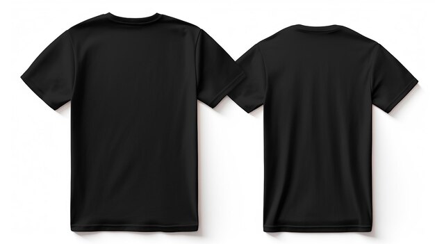 백색 배경에 고립 된 공백 검은 티셔츠 거 무료 사진 ai 생성