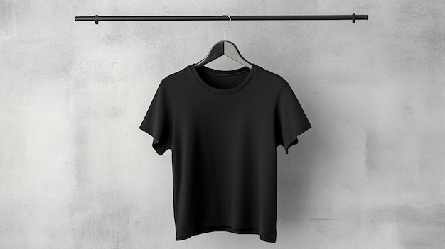 Бесплатная фотография пустая черная вешалка для футболки изолирована на белом пространстве