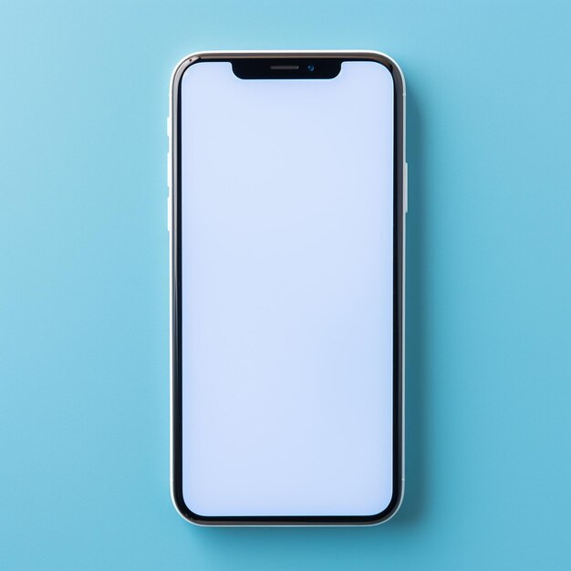 Free photo blank phone screen on blue background