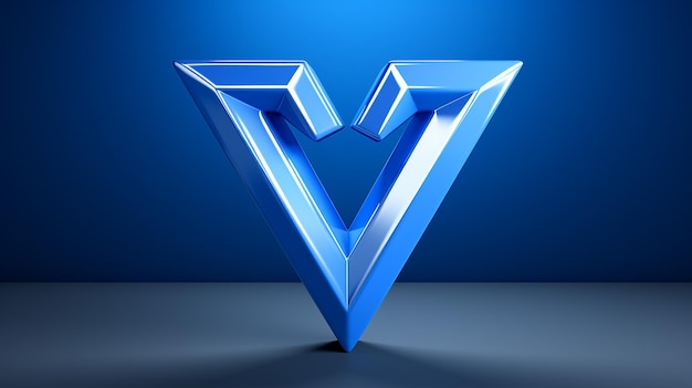 Бесплатное фото синего 3d дизайна буквы