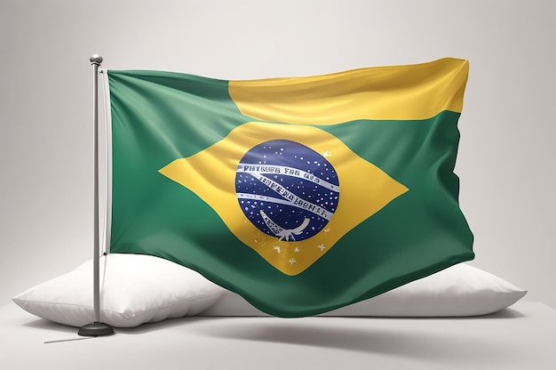 Бесплатное фото бразильский флаг на белом