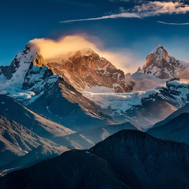 Foto fotografia gratuita della bellezza mozzafiato delle alte cime innevate