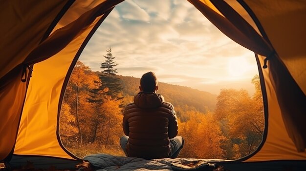 Free photo camping with view