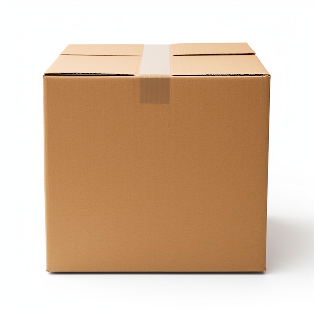 Photo free photo cardboard box isolated white background