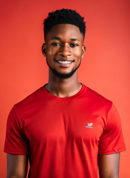 Free photo of a carefree african man wearing red