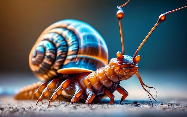 Free photo of centipede with a snail shell 3d render illustration