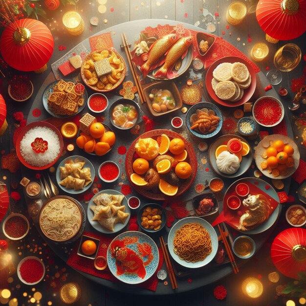 Free Photo Chinese New Year Food Background