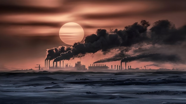 Photo free photo climate change with industrial pollution