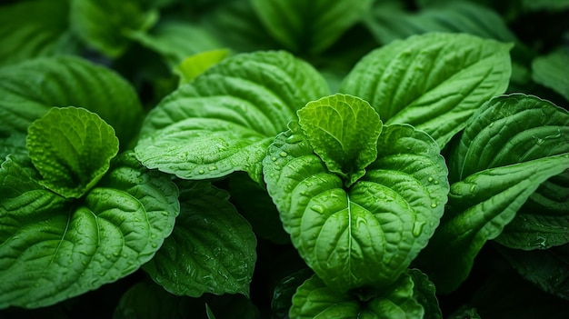 Free photo close up on green leaves in nature