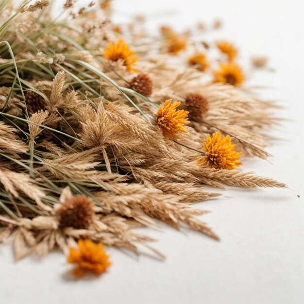 秋の庭の乾燥した枯れた花の無料写真クローズアップ 無料PSD パンパス草ミニマリスト