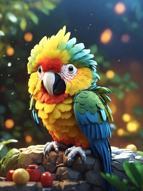 Free photo closeup shot of blue and yellow macaw on blurred surface