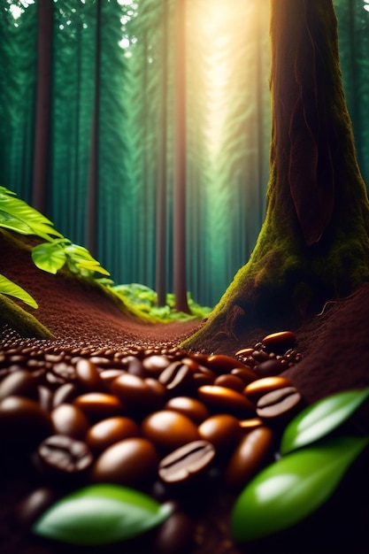 Free photo coffeeday 2023 coffiee beans Background Ai Generate