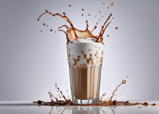 Foto bevanda di caffè freddo gratuita con ghiaccio e spruzzi