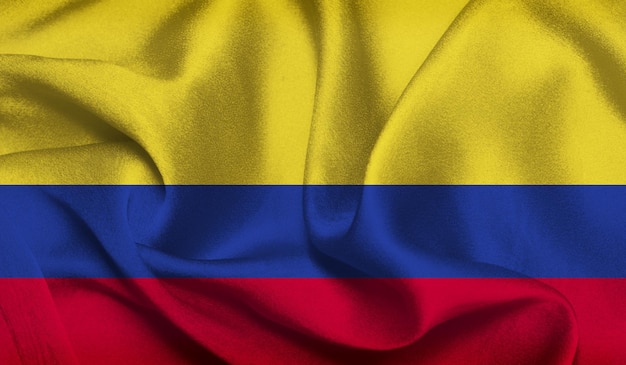 Free photo of Colombia flag with fabric texture