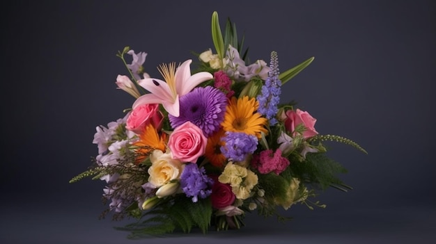 Free photo colorful beautiful spring or summer bouquet of flowers
