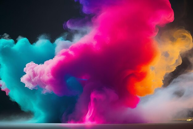 Free photo of a colorful dust explosion isolated on transparent background