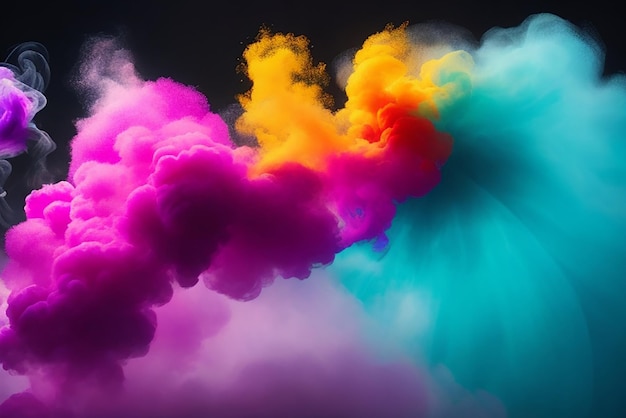 Free photo of a colorful dust explosion isolated on transparent background