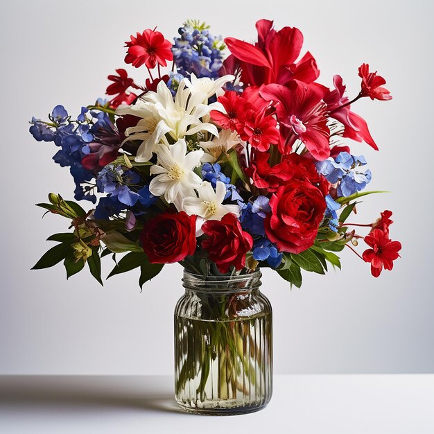 Free photo colorful flowers in a vase