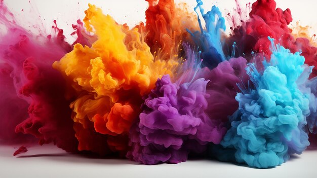 Free photo colorful mixed rainbow powder explosion