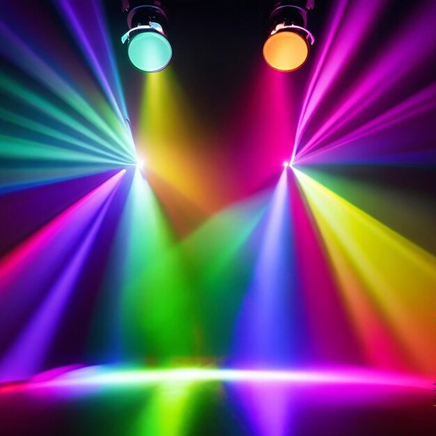 Free photo colorful stage lights background generated by ai