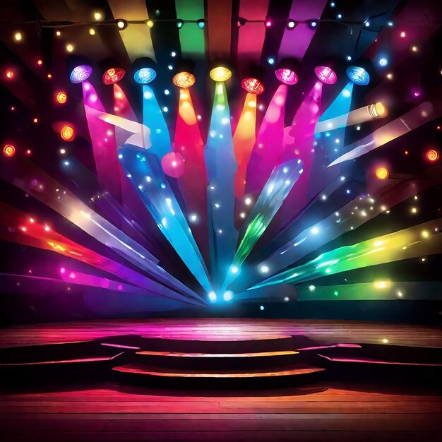 Free photo colorful stage lights background generated by ai